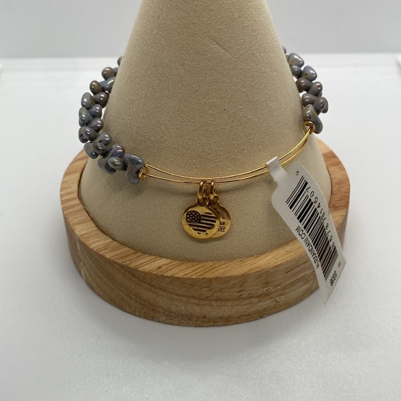 Alex and Ani Boulder Bangle Bracelet in Robin/Gold Finish/NWT - Picture 3 of 5